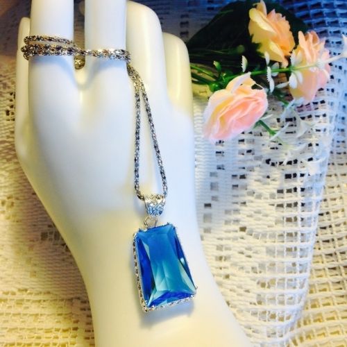 Ocean Blue Crystal Pendant